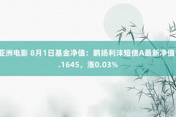 亚洲电影 8月1日基金净值：鹏扬利沣短债A最新净值1.1645，涨0.03%