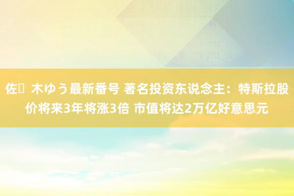 佐々木ゆう最新番号 著名投资东说念主：特斯拉股价将来3年将涨3倍 市值将达2万亿好意思元