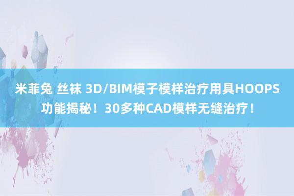 米菲兔 丝袜 3D/BIM模子模样治疗用具HOOPS功能揭秘！30多种CAD模样无缝治疗！