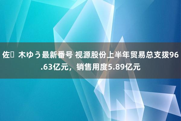 佐々木ゆう最新番号 视源股份上半年贸易总支拨96.63亿元，销售用度5.89亿元