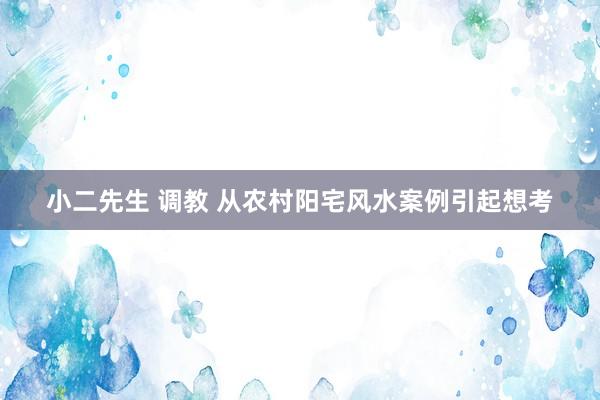 小二先生 调教 从农村阳宅风水案例引起想考