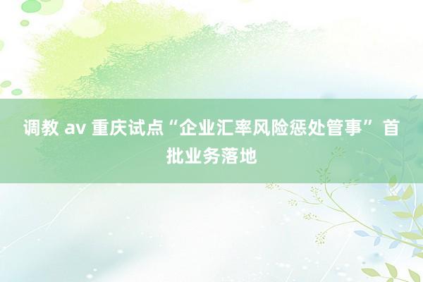 调教 av 重庆试点“企业汇率风险惩处管事” 首批业务落地