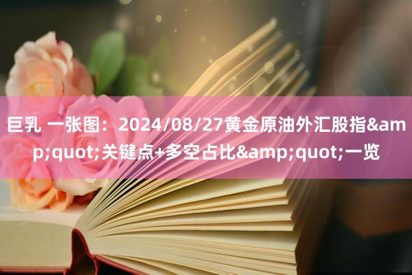 巨乳 一张图：2024/08/27黄金原油外汇股指&quot;关键点+多空占比&quot;一览