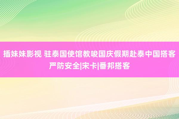 插妹妹影视 驻泰国使馆教唆国庆假期赴泰中国搭客严防安全|宋卡|番邦搭客